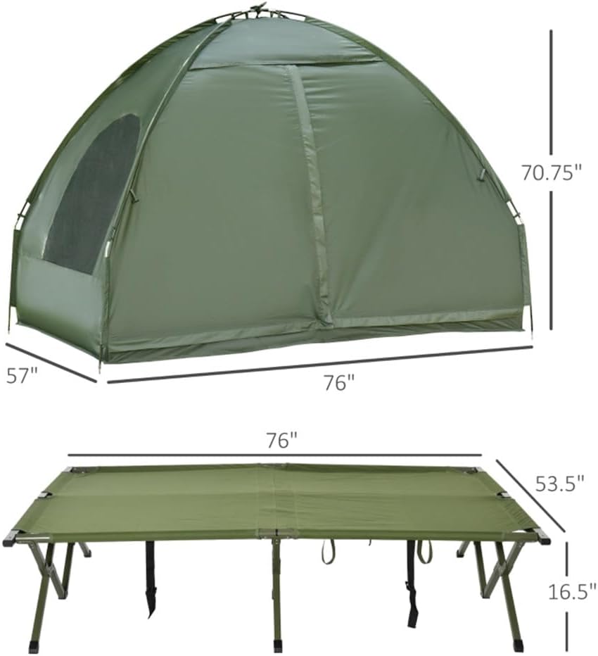 Elevated Waterproof Portable Outdoor Sleeping Cot with Carry Bag U47775