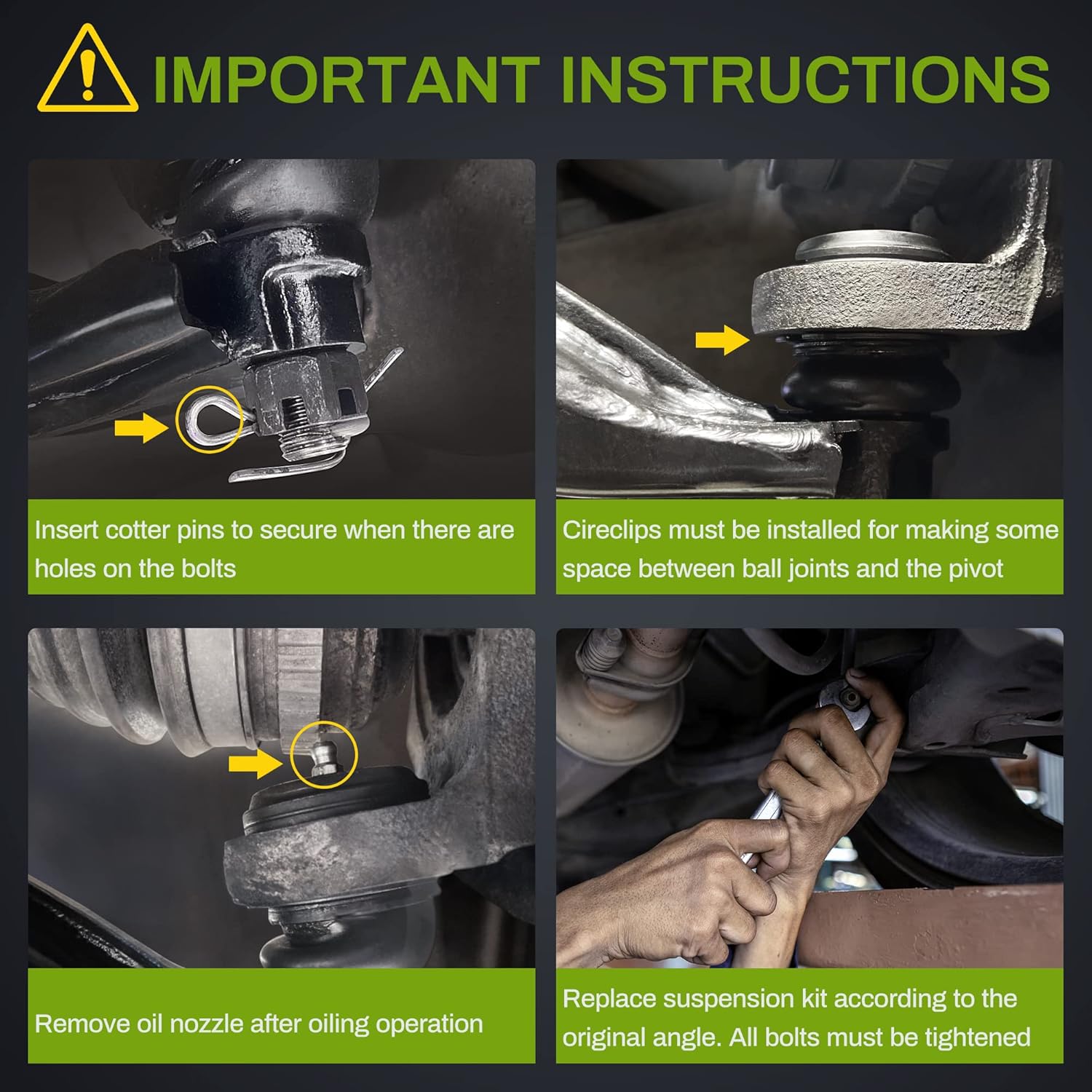 Front Control Arm Kit 14pcs Front Suspension Kit 4WD Only J960