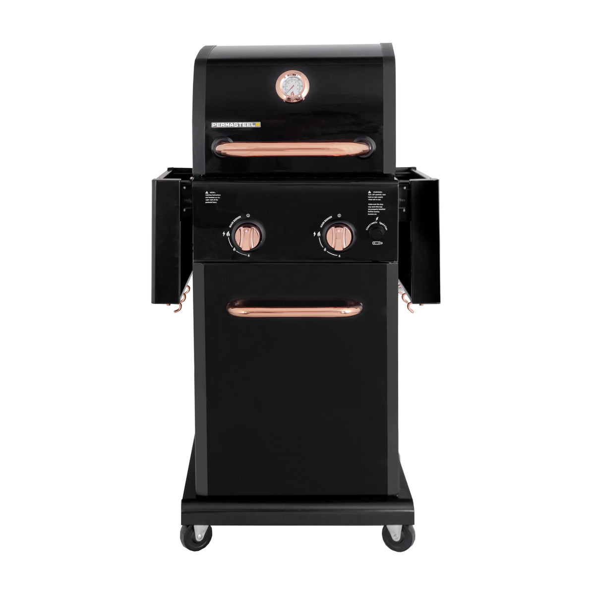 Black 2-Burner Compact Propane Gas Grill with Foldable Sides V510883