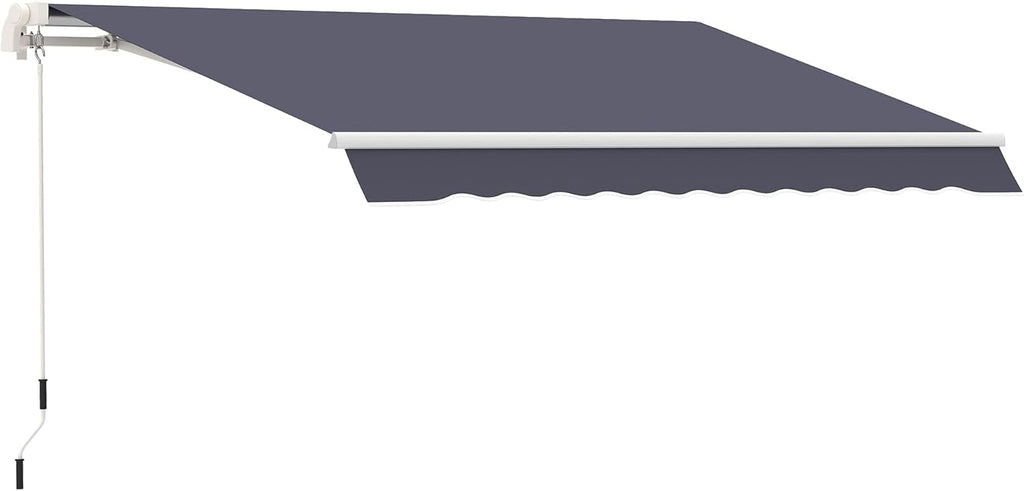 10' x 8' Manual Retractable Awning with UV Protection, Red Stripe C345235