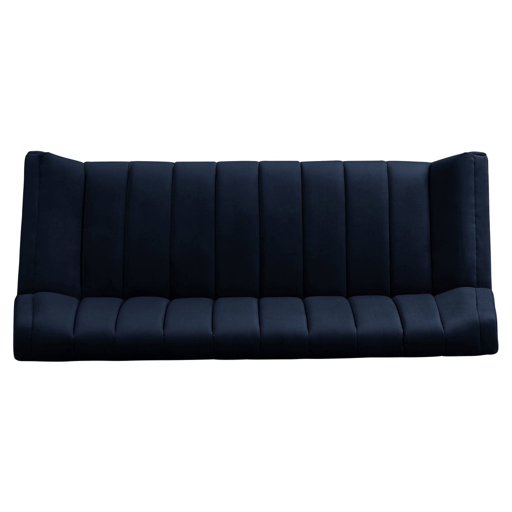Navy Blue Velvet Sofa O769