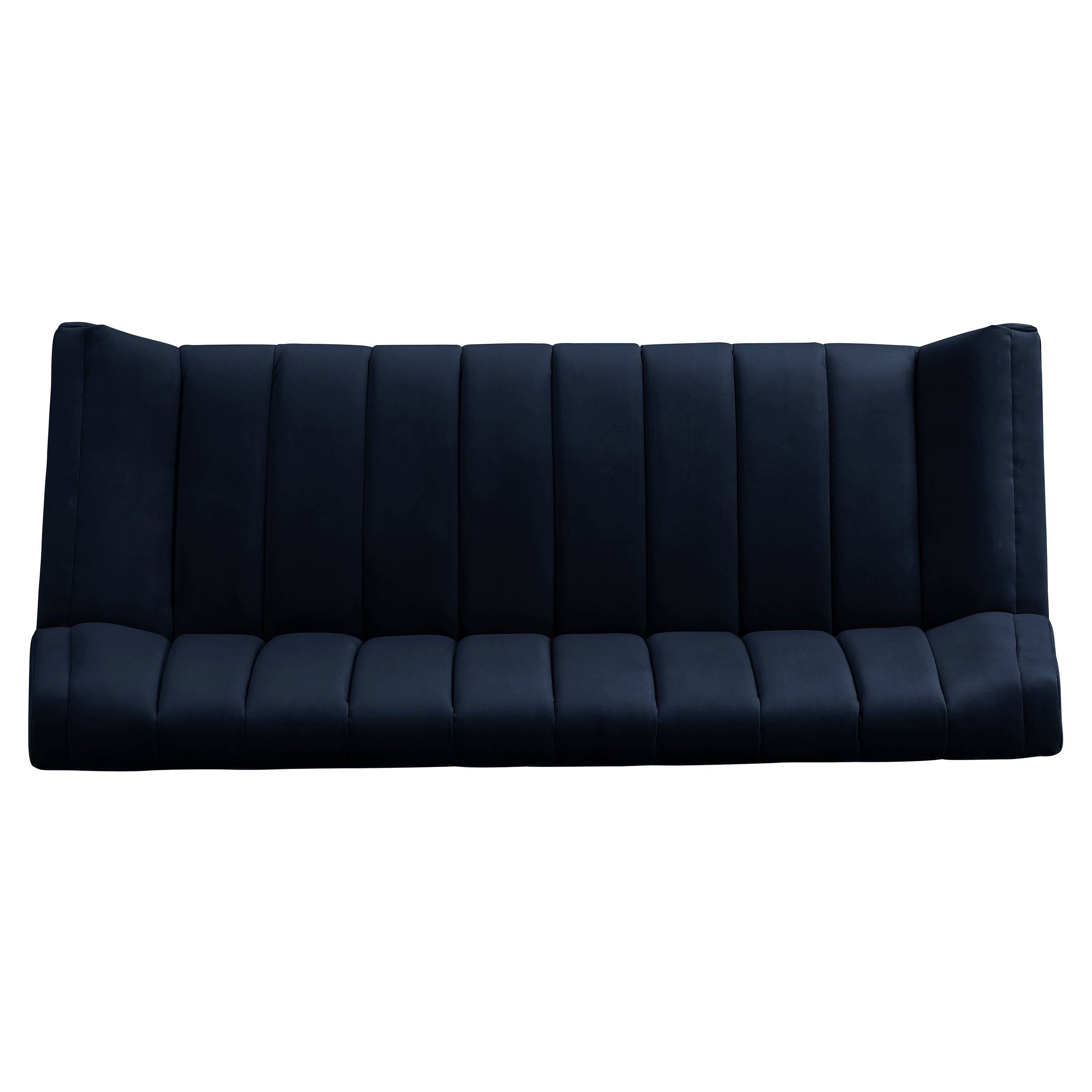 Navy Blue Velvet Sofa O769