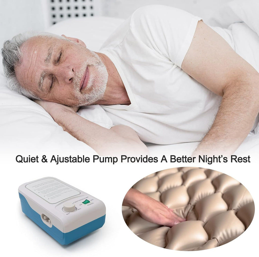 Alternating Pressure Pad Air Mattress Topper with Pump System, 36 x 78 x 3 L68506