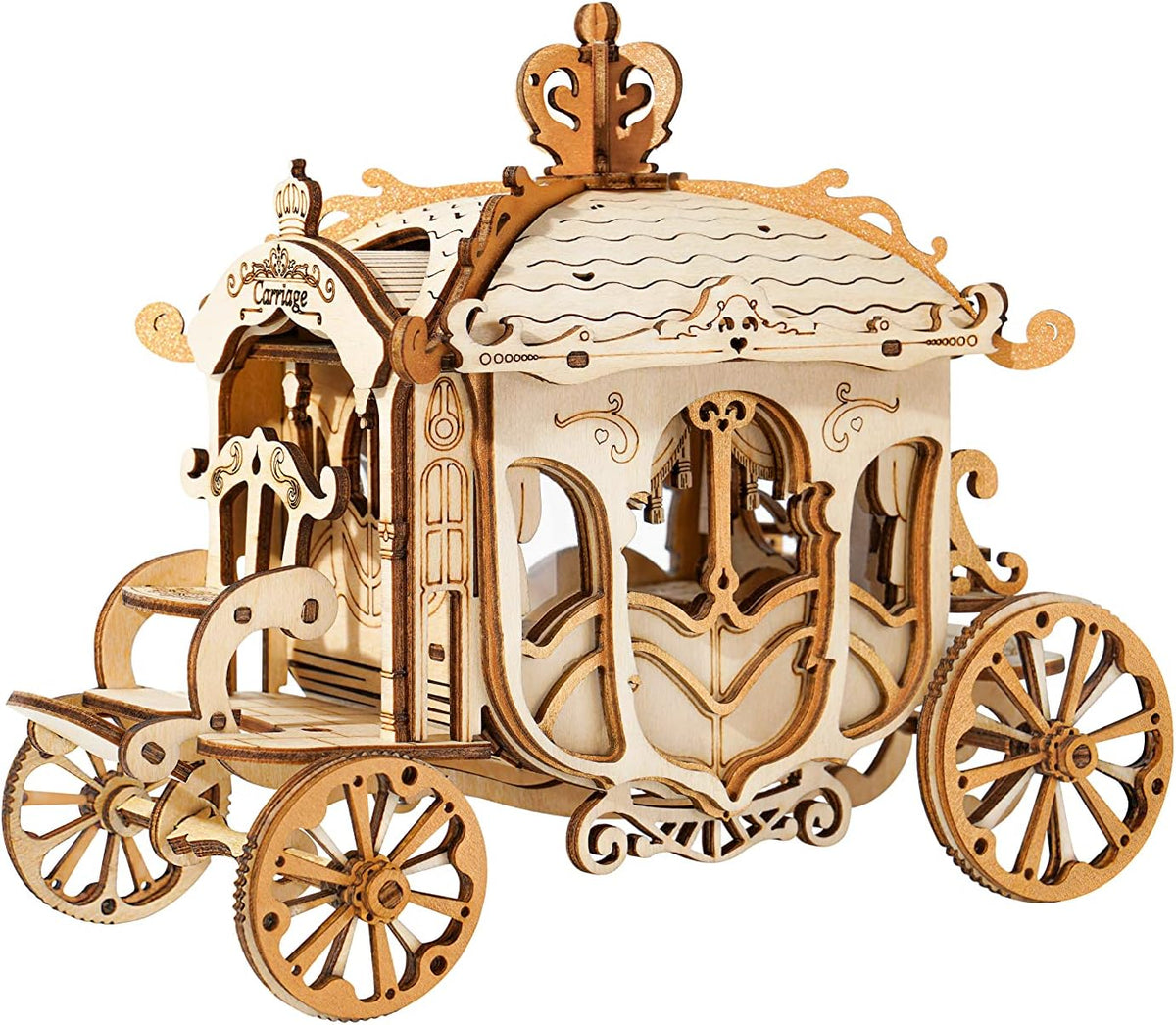 3D Wooden Puzzle Model Kit, Carriage, Pack of 2 V5116
