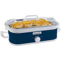 Navy Blue 3.5-Quart Slow Cooker Casserole Crock with Locking Lid D21704