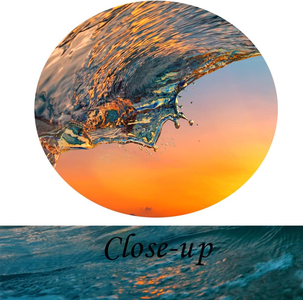 3 Pieces Large Canvas Prints Wall Art Sunset Sea Water Ocean Wave Paintings Stretched and Framed Seascape Giclee Artwork Ready to Hang J987484
