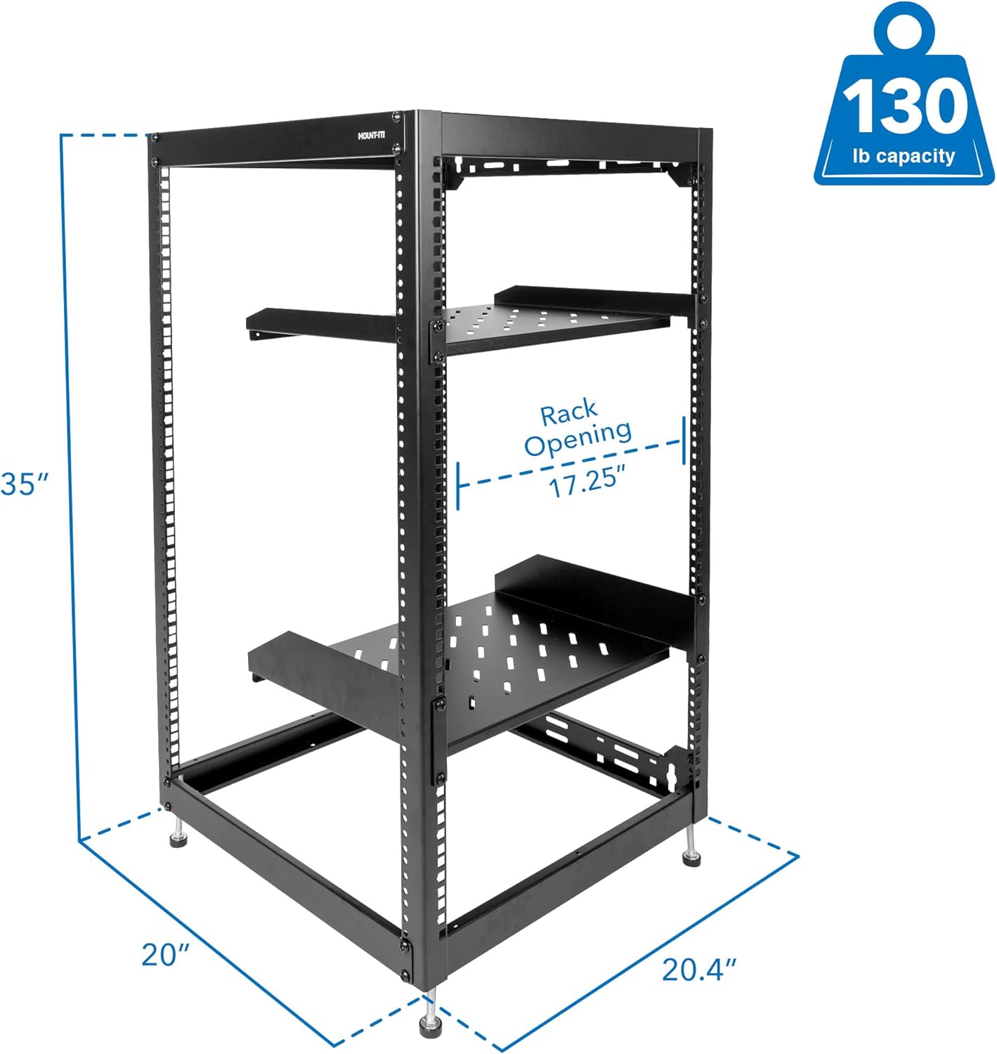 20U 17" Server Rack with 2 Shelves Included J91579