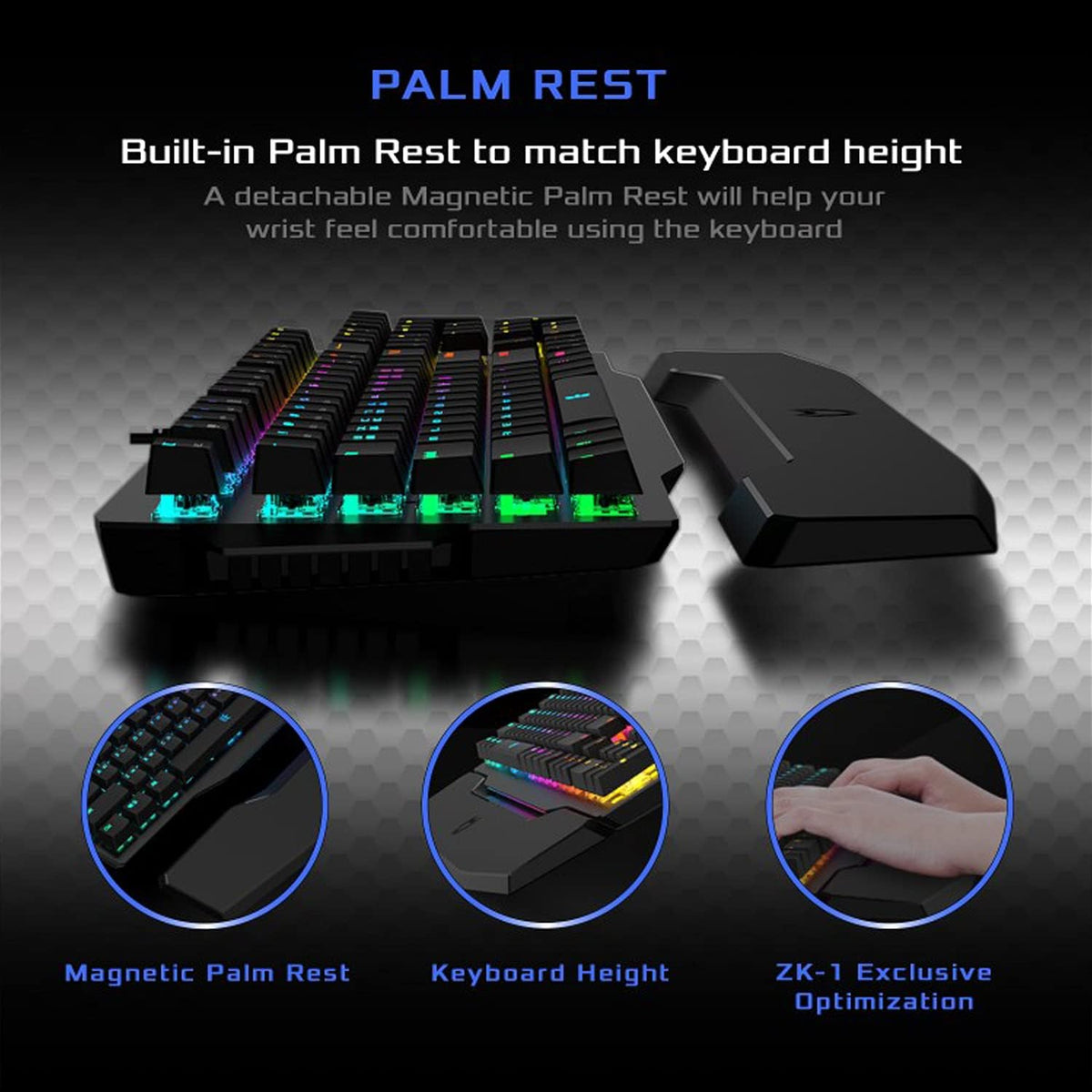 Wired Mechanical Gaming Keyboard with RGB Aluminum Top B70674