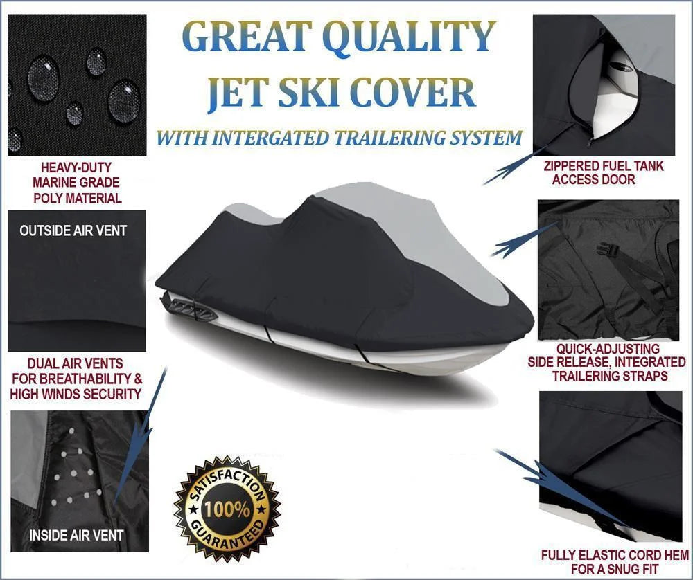 Black/Grey Jet Ski Watercraft Cover L89838