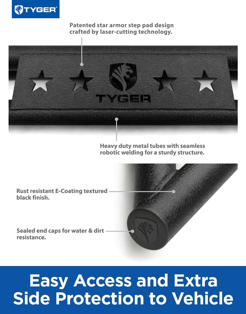 Textured Black Side Step Running Boards A883427
