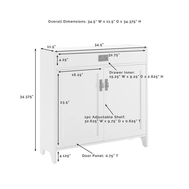 Distressed White Accent Cabinet D860
