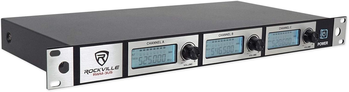 Triple Wireless UHF 3 Microphone System with Adjustable Frequency X286491