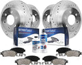 6-Lug Front & Rear Drilled Slotted Disc Rotors Brake Pads 10pc Set I991