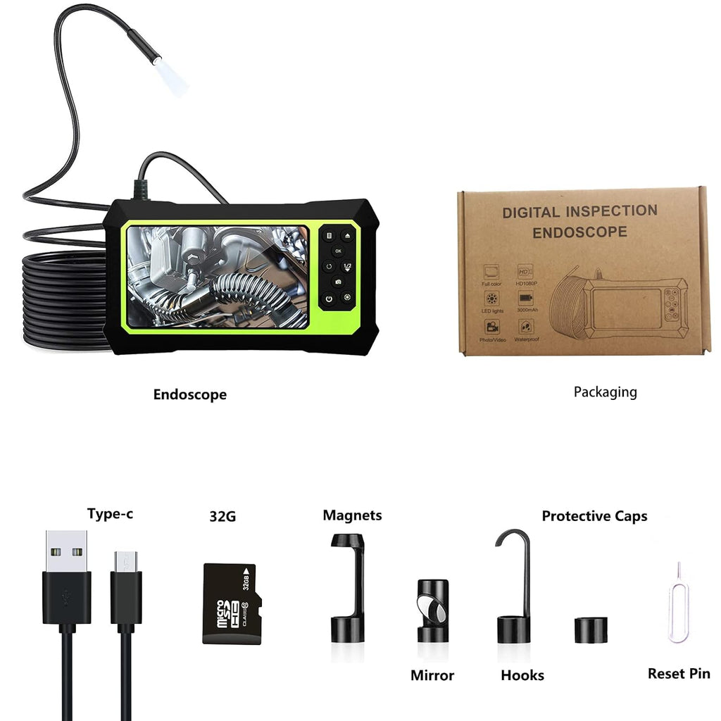 23FT 1080P HD Borescope Camera with 4.3 Inch LCD Screen T892609