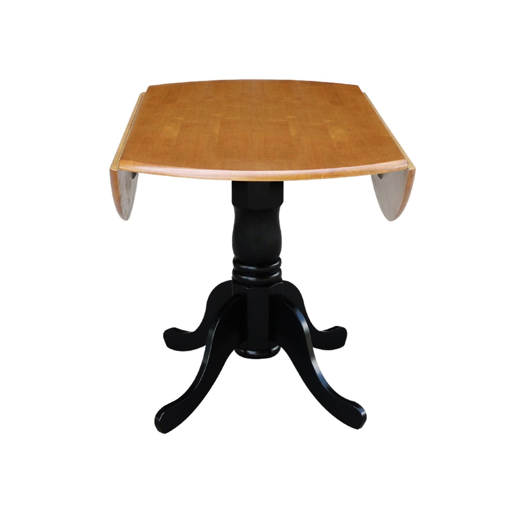 White Round Dual Drop Leaf Pedestal Table U280