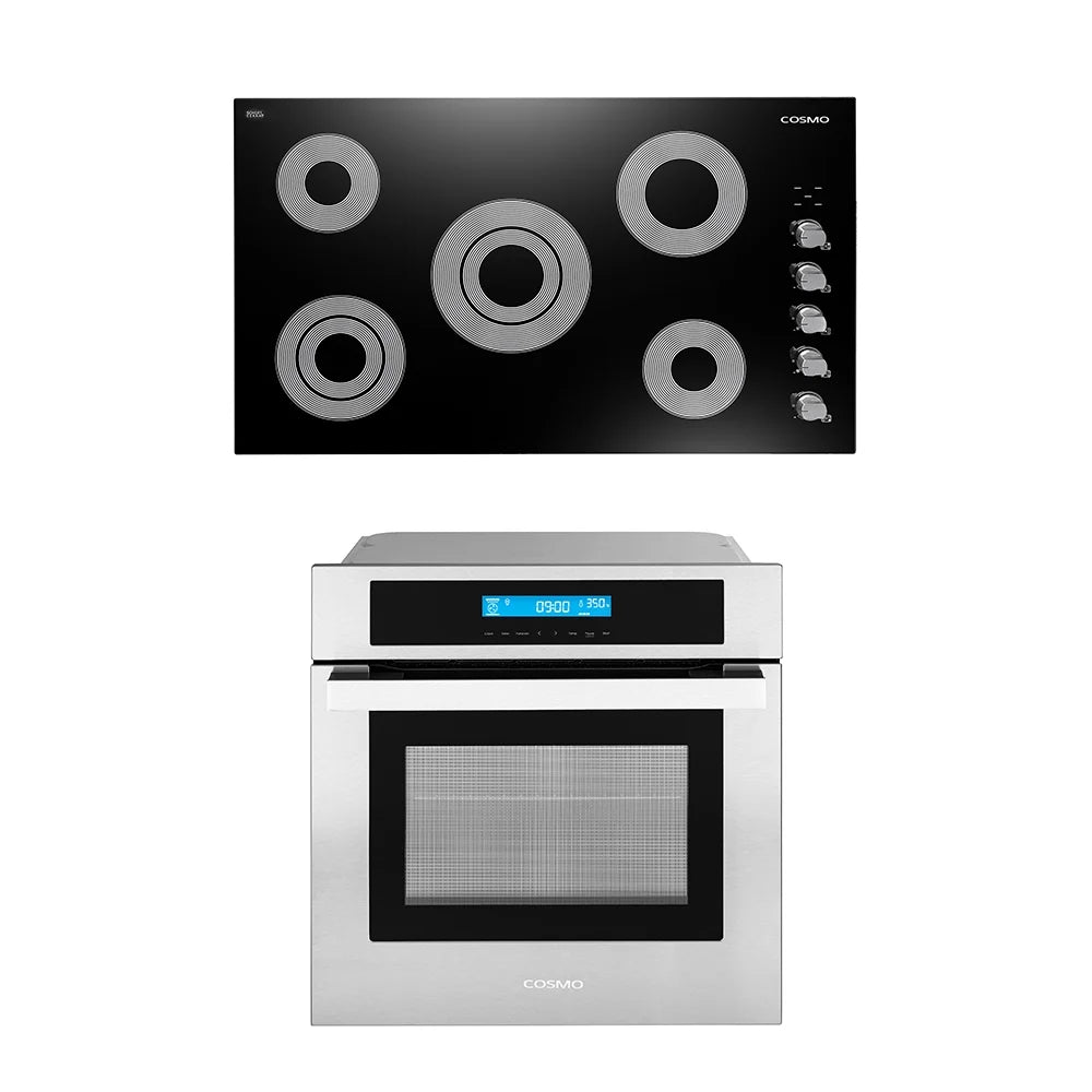 2 Piece Kitchen Appliance Packages with Electric Cooktop & Electric Wall Oven V5460
