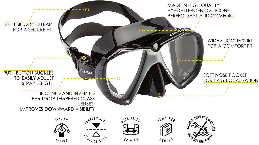 Black Silver Diving Mask C947