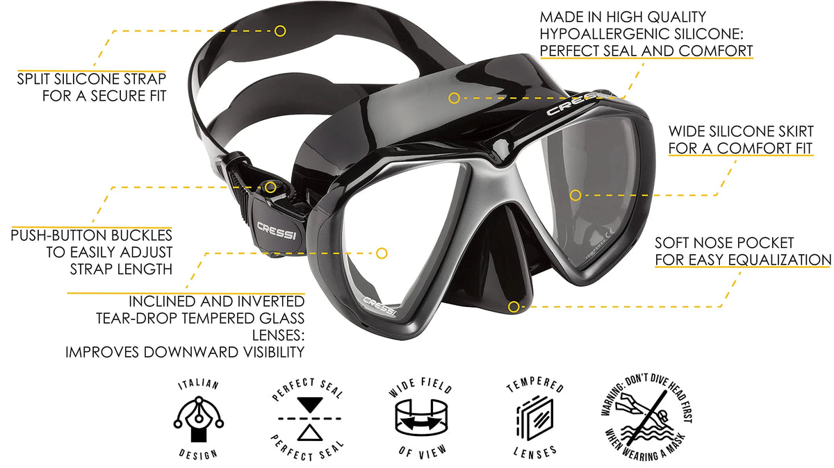 Black Silver Diving Mask C947