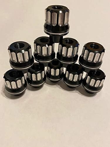 Billet Lug Nuts 7/16 Stud Set of 10 Black Anodized Pack of 2 H7462