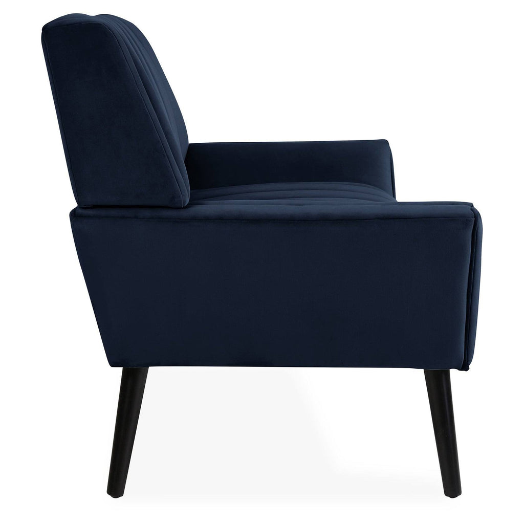 Navy Blue Velvet Sofa O769