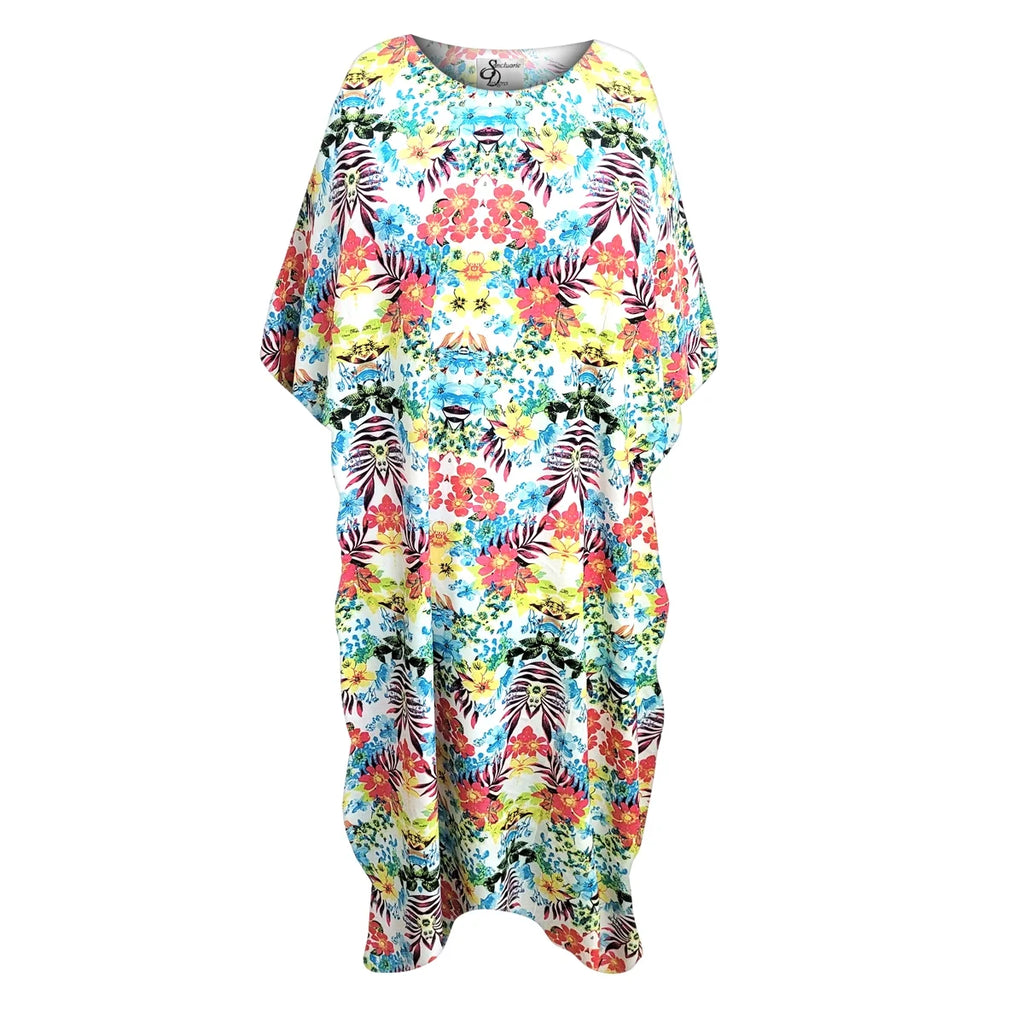 Hawaiian Print Caftan Dress T365093
