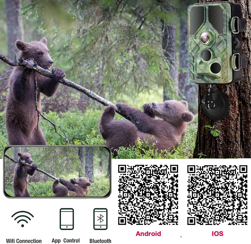 WiFi Trail Camera with Night Vision 65FT Motion Activated IP66 Waterproof Hunting Camera Y3062