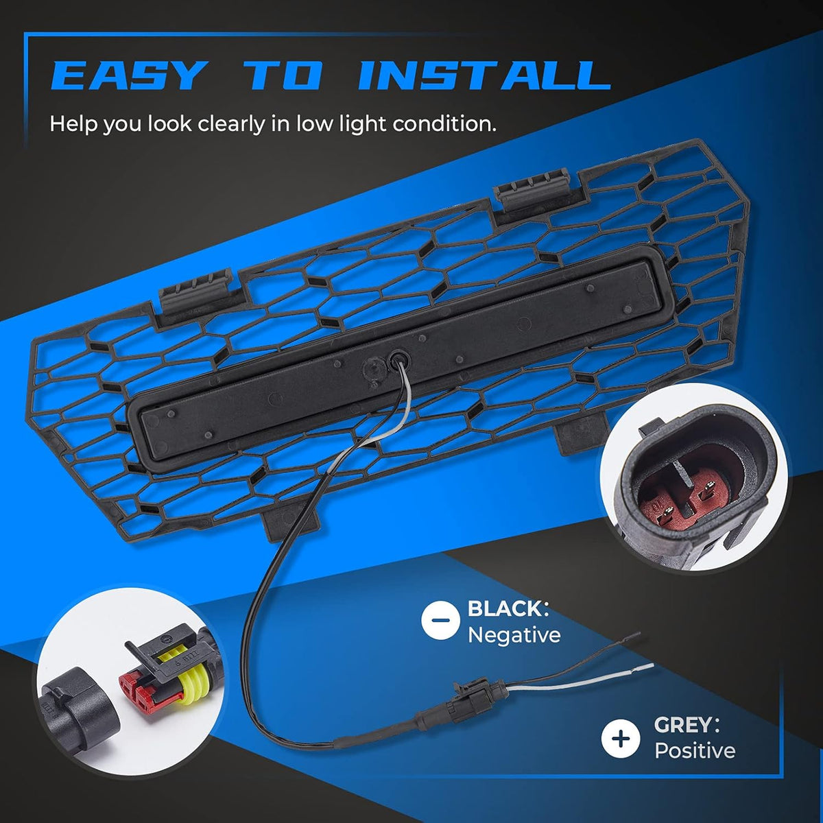 Front Grille Mesh with LED Light Bar S336378