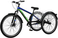 Adult Mountain Tricycle 27.5 Inch 7 Speed Three Wheel Trike Bike with Large Basket Y3573