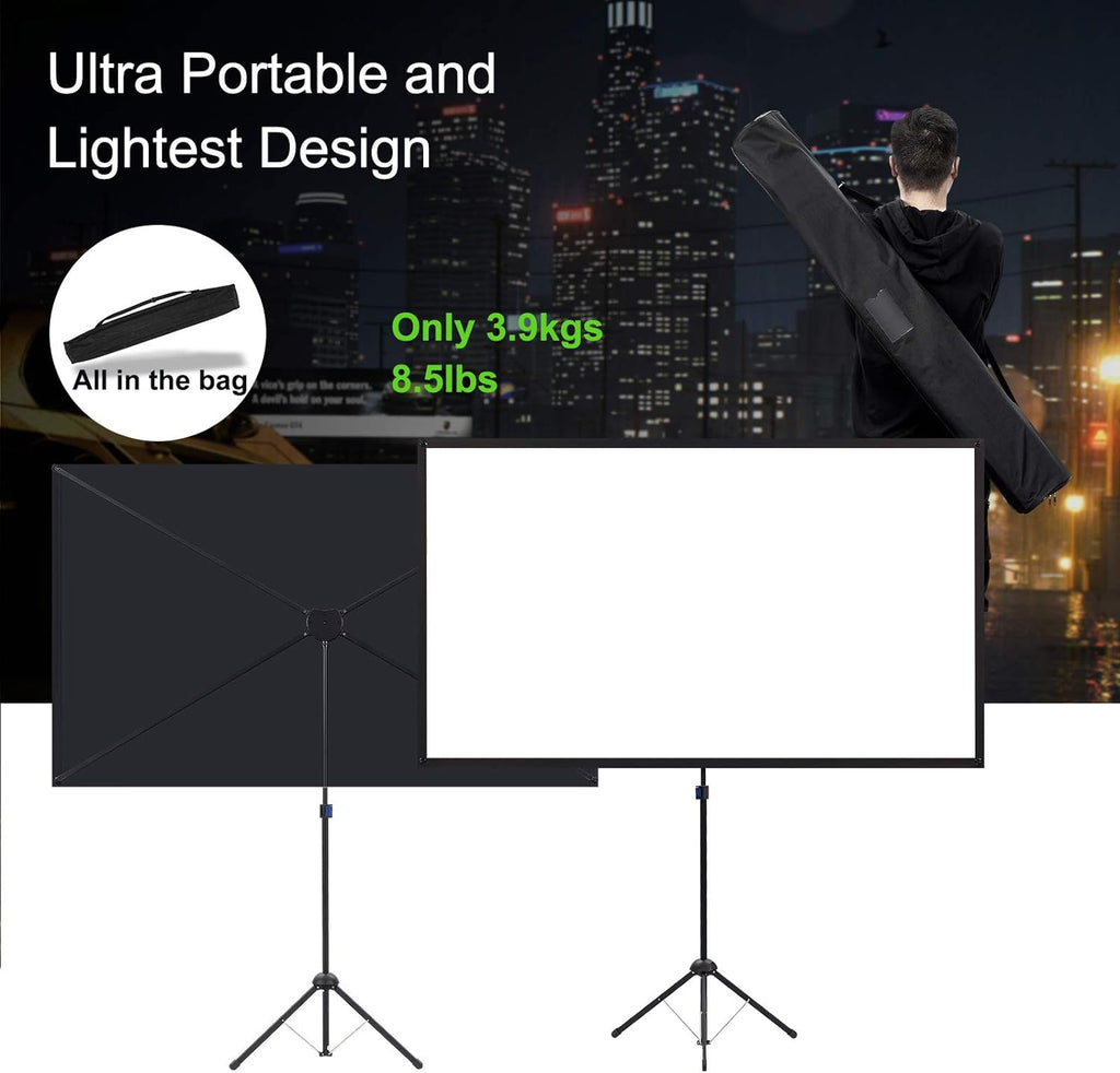 80 Inch 16:9 Portable Projector Screen with Stand V512