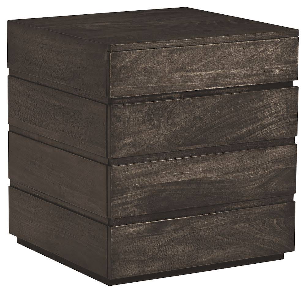 Transparent Black Square End Table T588931