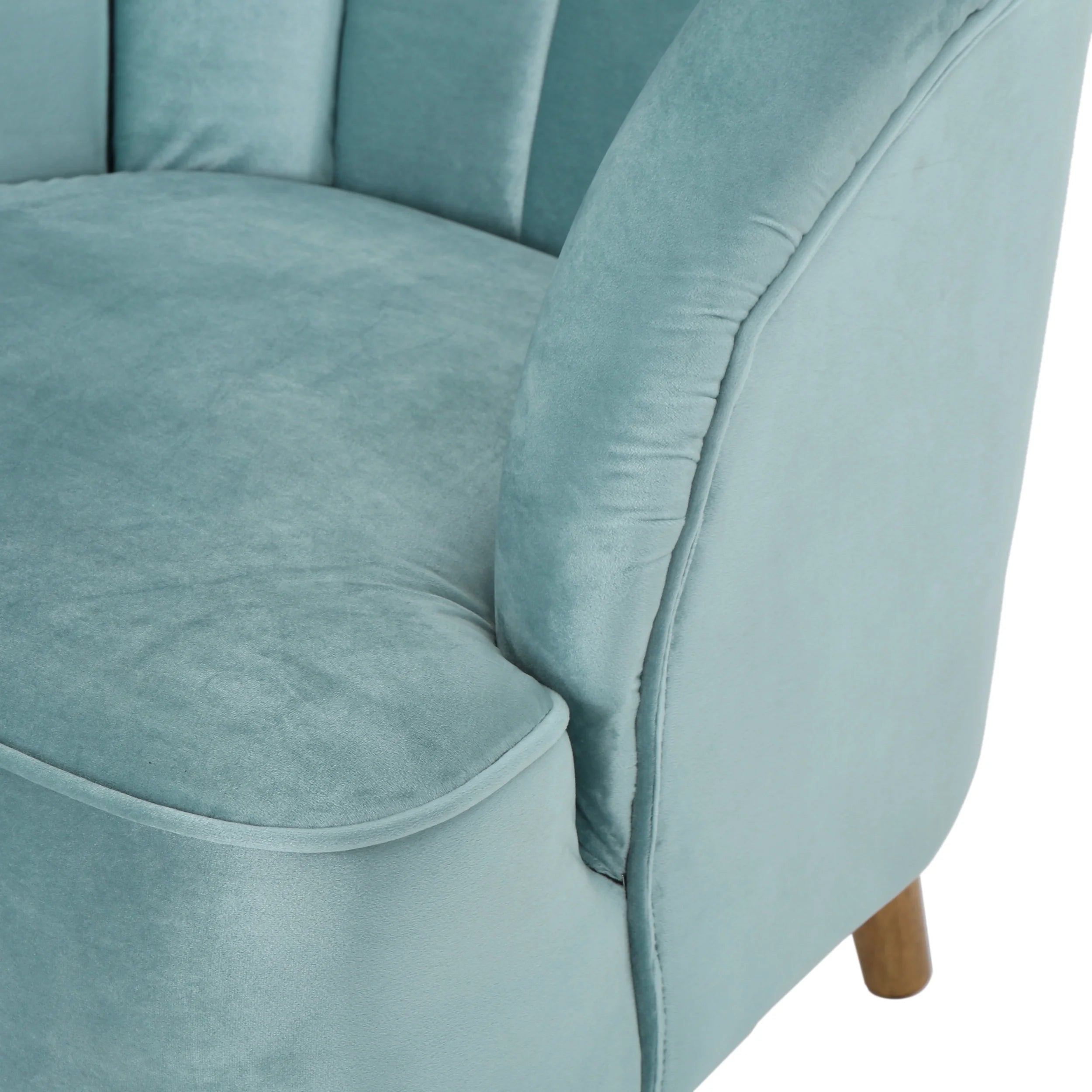Seafoam Blue Velvet Club Chairs, Set of 2 K7111
