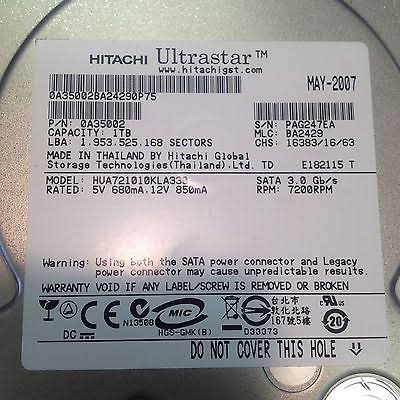 1TB 7200RPM SATA 3.5 Hard Drive U247111