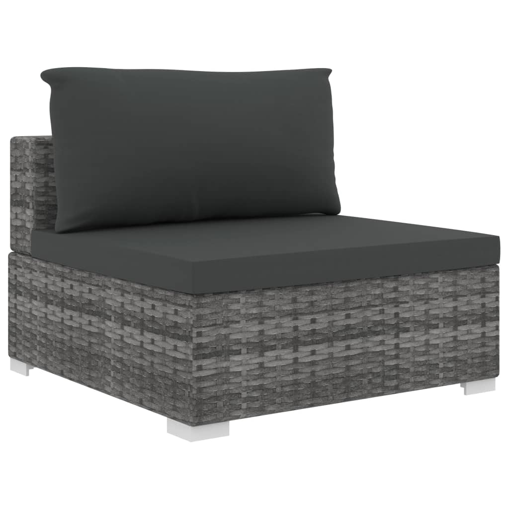 12 Piece Gray Poly Rattan Outdoor Sectional Sofa Set with Cushions E899