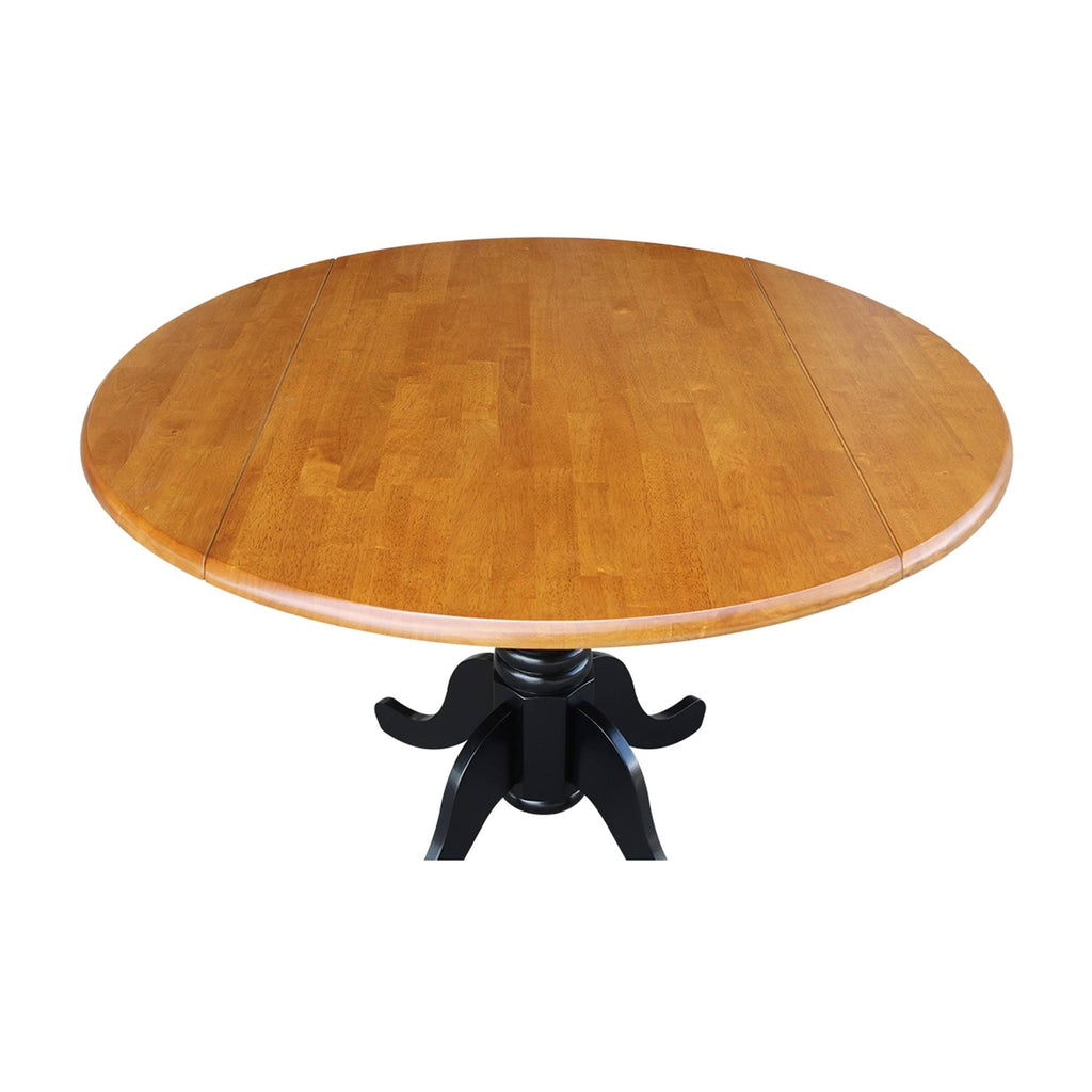 White Round Dual Drop Leaf Pedestal Table U280