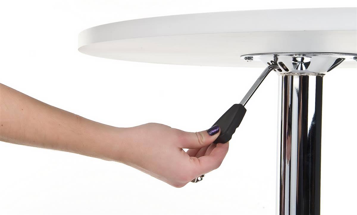 White Height Adjustable Bar Table R10744
