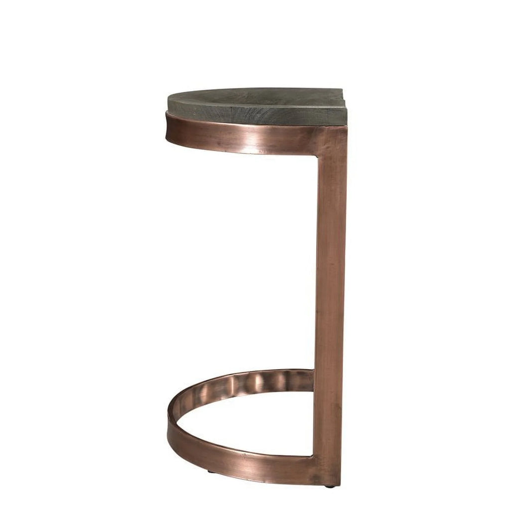 20" Copper Metal Solid Wood Counter Stool N9296