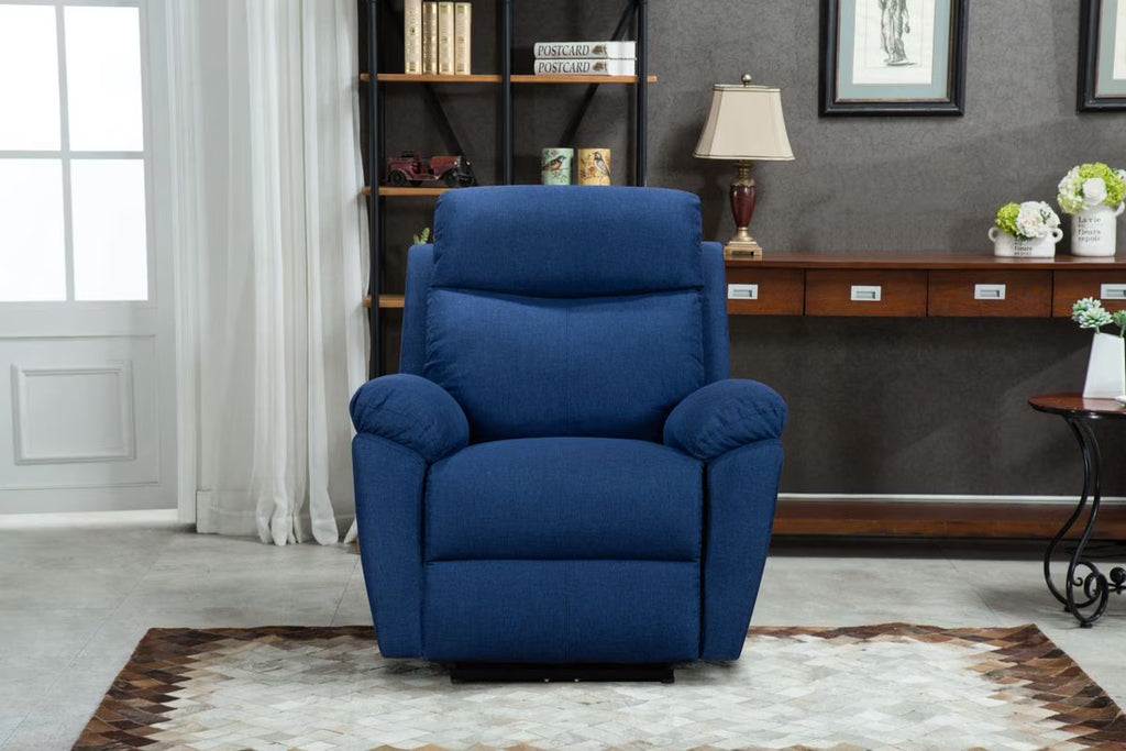 Blue Power Recliner Chair with USB Charging Port Q52761