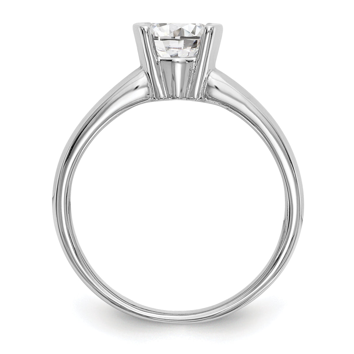 14K White Gold Round Bezel Solitaire Engagement Ring Y109951