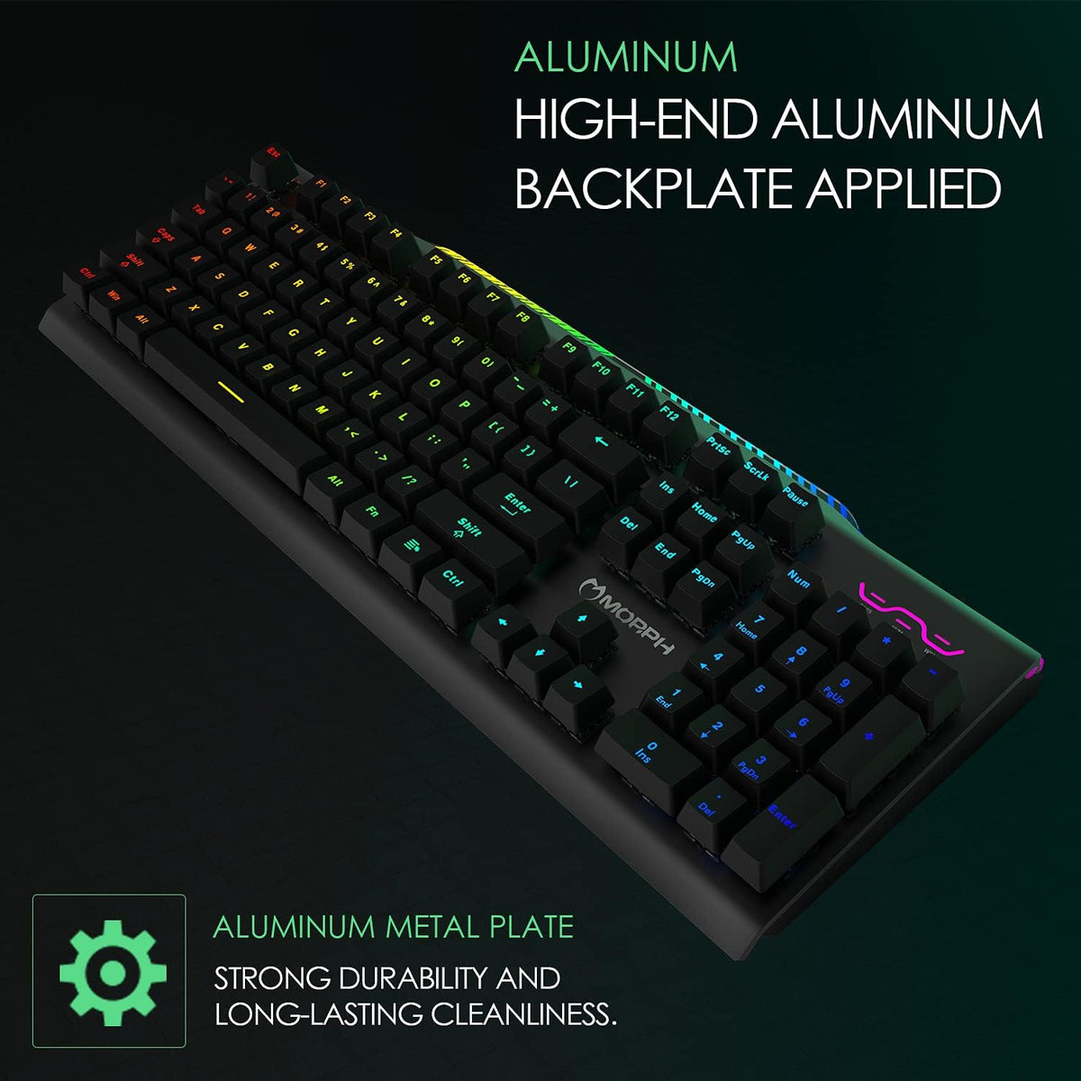 Black USB Wired RGB Mechanical Gaming Keyboard F72086