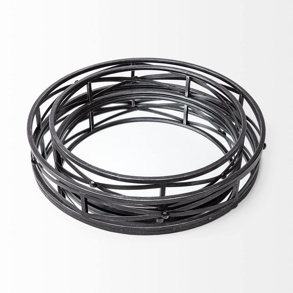 Black Metal Tray (Set of 2) E563306