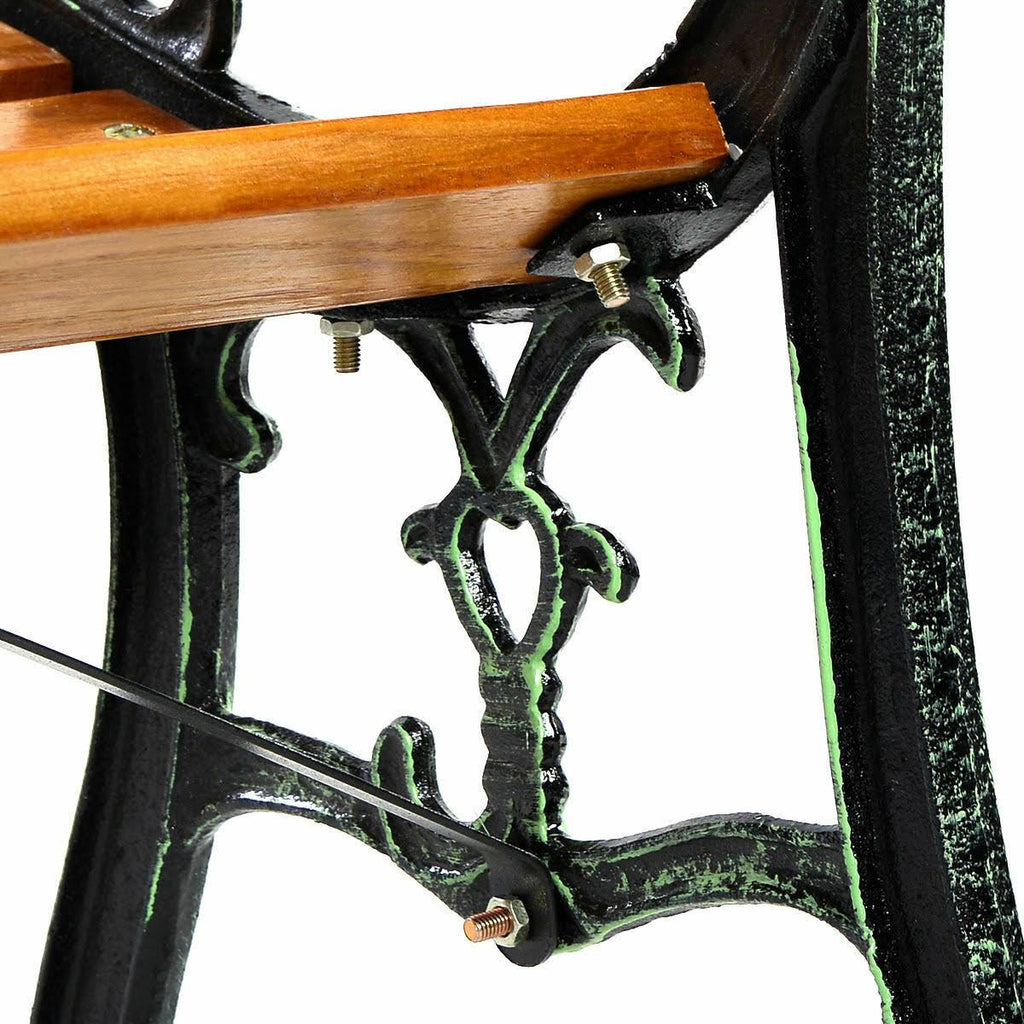 Cast Iron Hardwood Patio Bench O890441