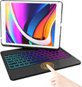 iPad 9th Generation Case with Keyboard and Pencil Holder, Backlit, Touchpad (Purple) E2755