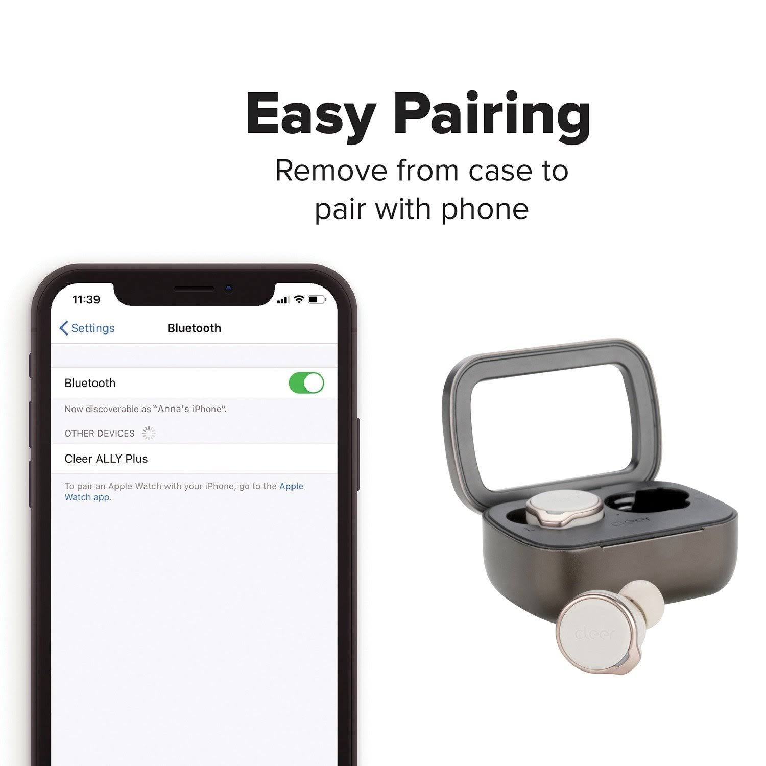 Grey True Wireless Noise-Canceling Bluetooth Earbuds V2033