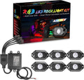 RGB LED Rock Light Kits with 6 Pods, Pack of 2 D9307