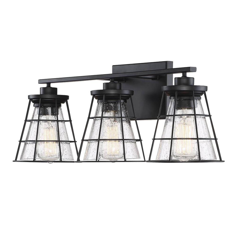 3 Light Black Bath Bar I530242
