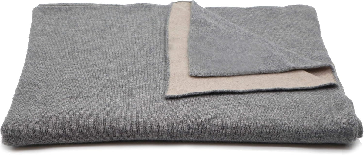 Reversible Throw Blanket with 100% Cashmere W20692