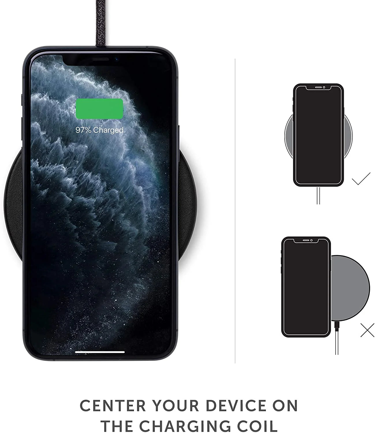 Black Leather Wireless Charger D545