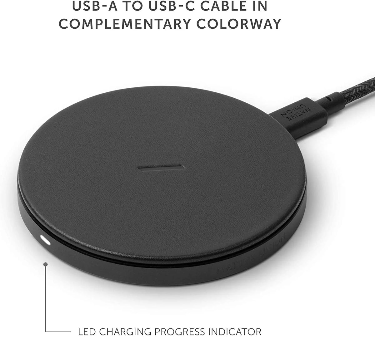 Black Leather Wireless Charger D545