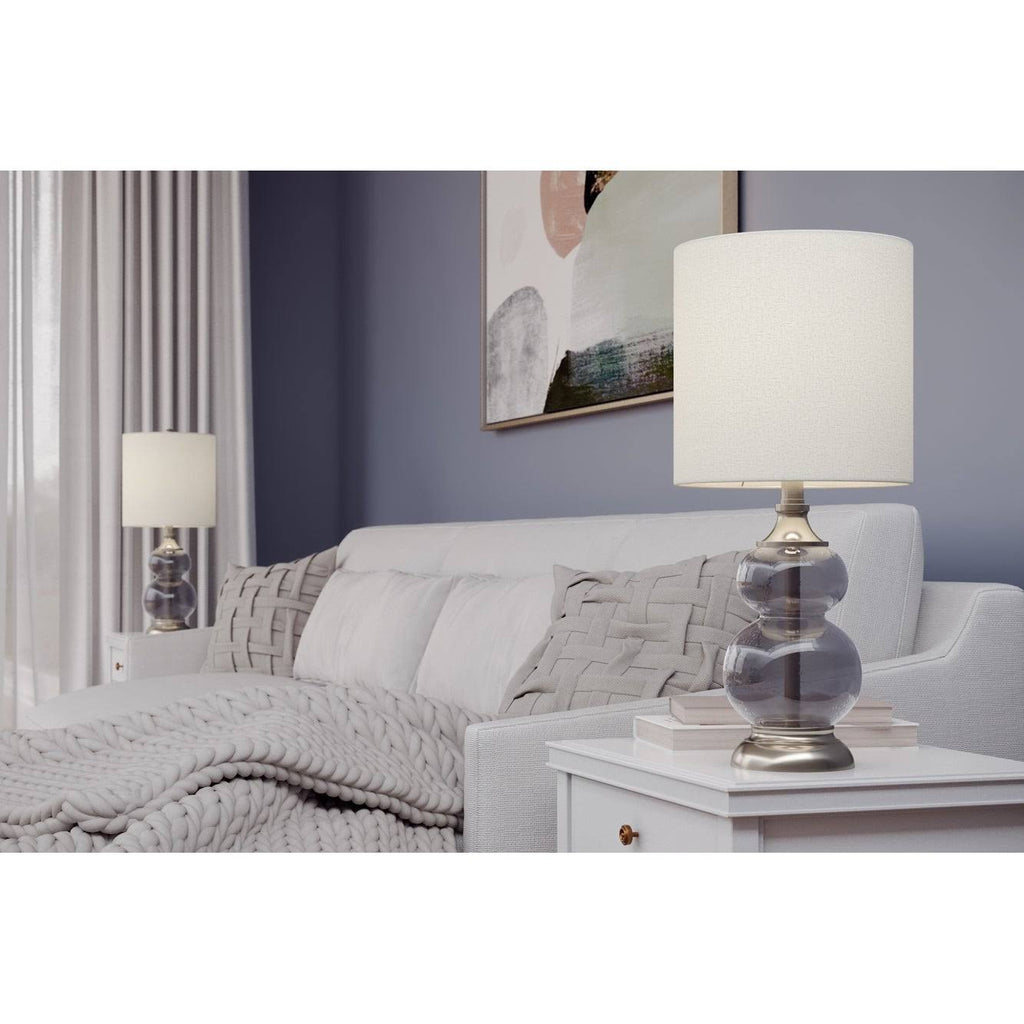 Clear Seeded Glass Accent Lamp Set of 2 U647