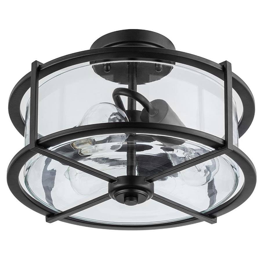 13-in Black Incandescent Semi-Flush Mount Light V191